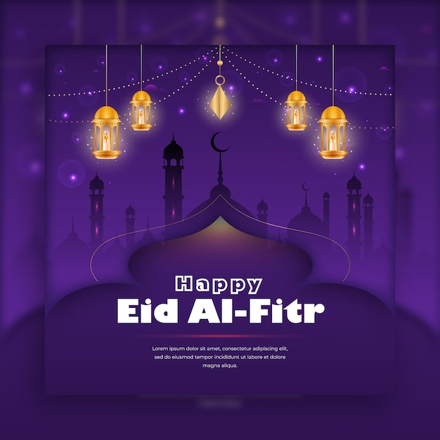 Eid mubarak und eid ul fitr social-media-banner instagram-post-vorlage