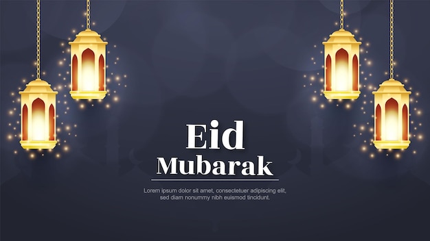 Eid Mubarak und eid ul-fitr Social Media Banner Vorlage