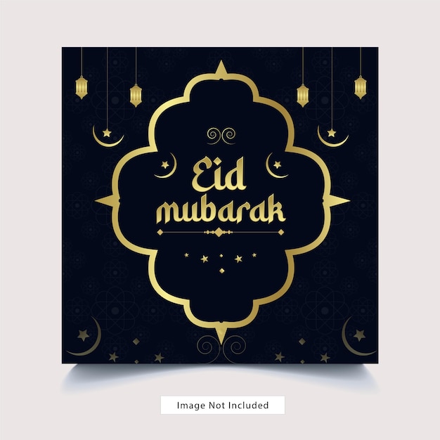 Vektor eid mubarak und eid ulfitr luxus social media banner poster vorlage