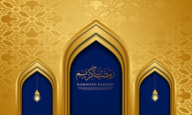 Eid Mubarak und Ramadan Kareem islamischer Hintergrund mit Element