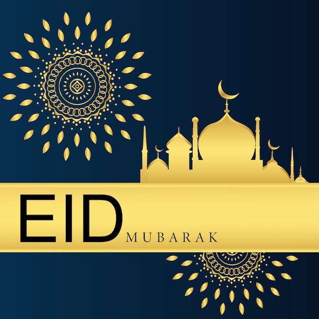 Eid mubarak vektor-luxuskarte und social-media-post-design