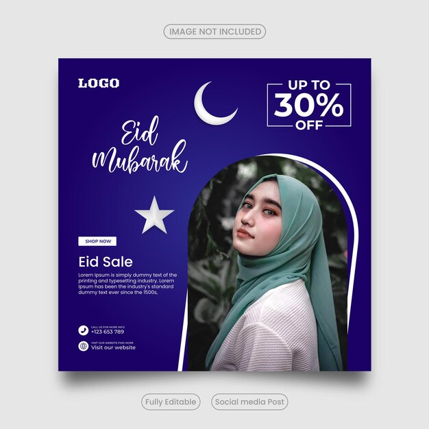 Eid sale social media post template design für social media posts und web-anzeigen modern