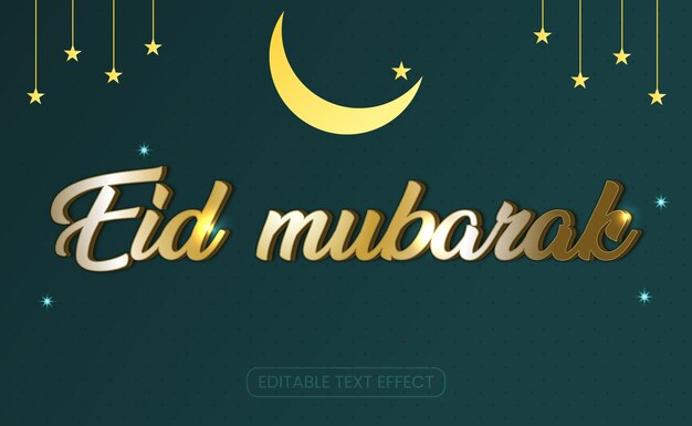 Eid Text Effekt 3D Ramadan Kareem Design