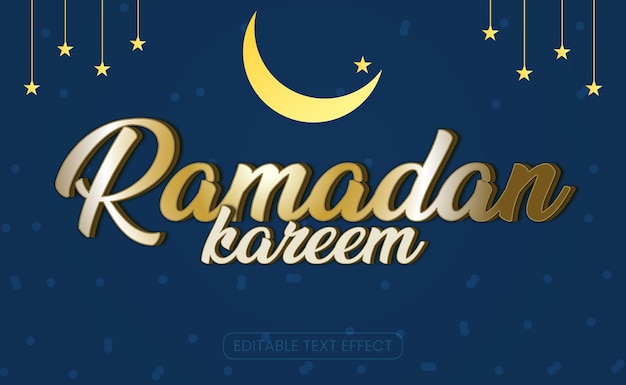 Eid Text Effekt 3D Ramadan Kareem Design
