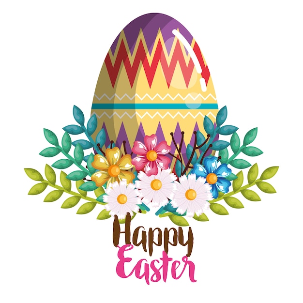 Eier gemalt und Blumen Ostern Feier