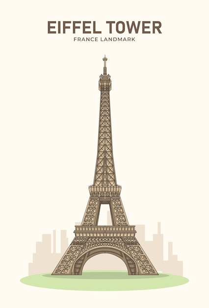 Eiffelturm Frankreich Wahrzeichen minimalistische Illustration