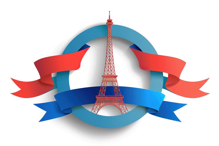 Eiffelturm in Paris vektorische Illustration von hand gezeichneter berühmter französischer Wahrzeichen Silhouette auf einem weißen