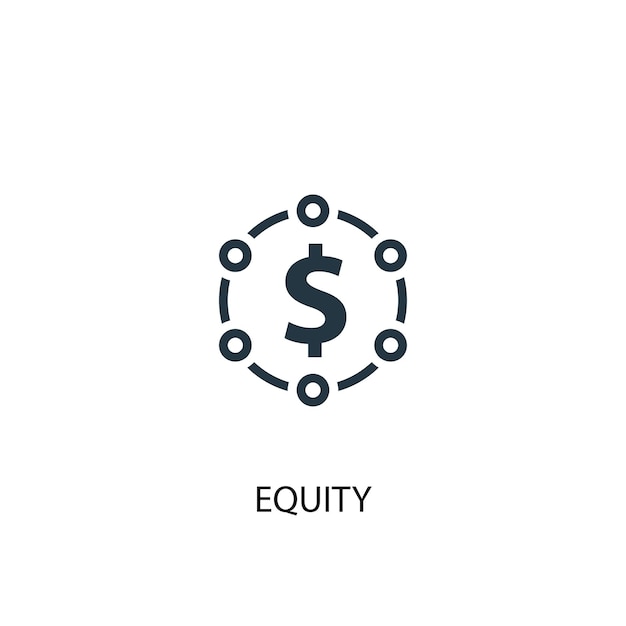 Eigenkapital-Symbol. Einfache Elementabbildung. Equity-Konzept-Symbol-Design. Kann für Web und Mobile verwendet werden.