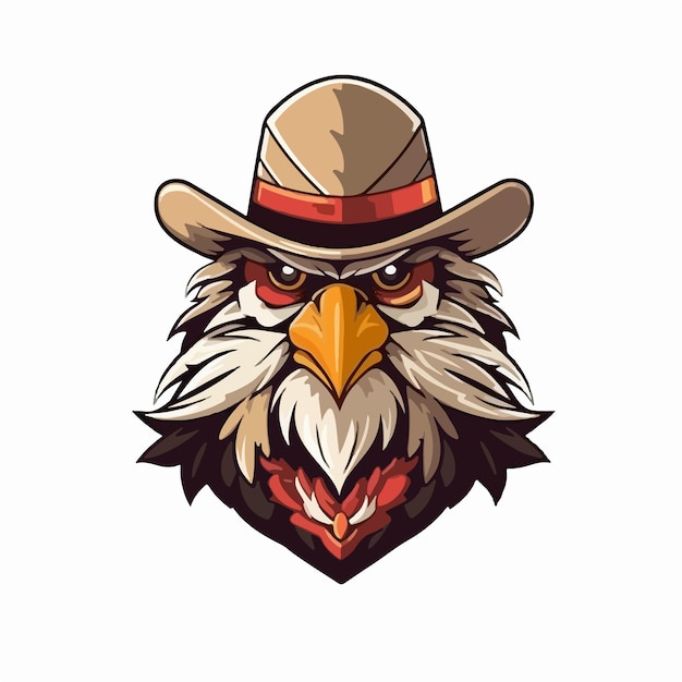 Ein Adler mit Hut und roter Fliege