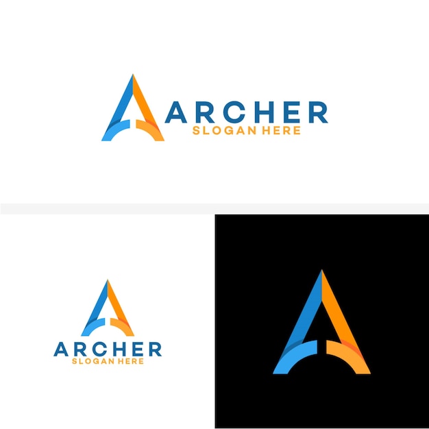 Ein anfängliches logo, ein aufwärtspfeil-finanzlogo, archer-business-logo-vorlagen-designs