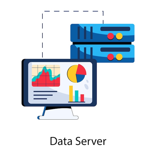 Ein anpassbares flaches Symbol für den Datenserver