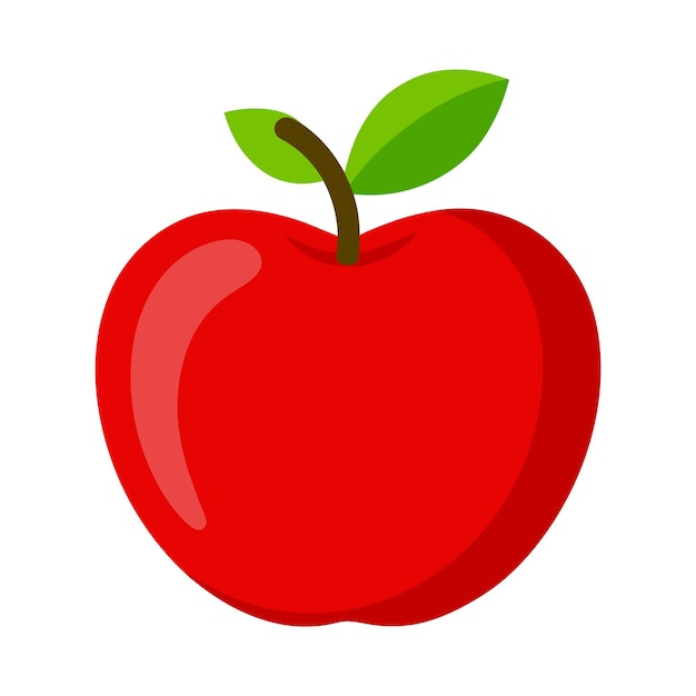 ein Apfel mit einem grünen Blatt darauf