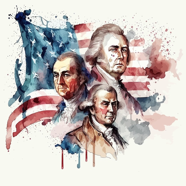 Ein aquarellgemälde von george washington und george washington