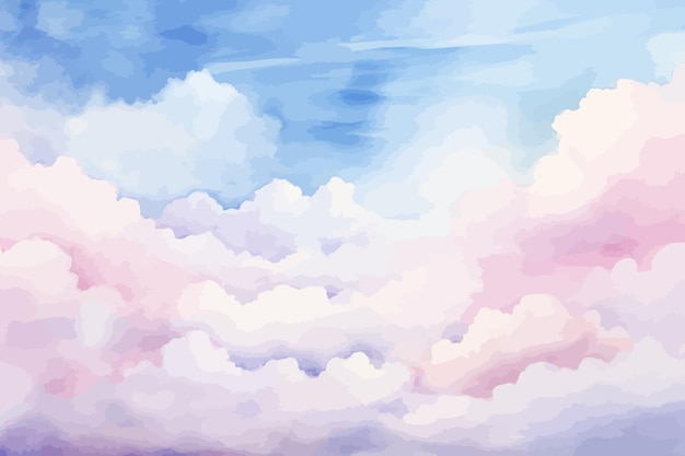 ein Aquarellgemälde von Wolken und Himmel