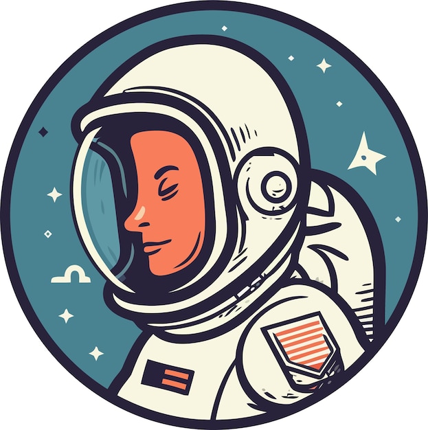 Ein astronaut mit einem staat-logo auf der rückseite