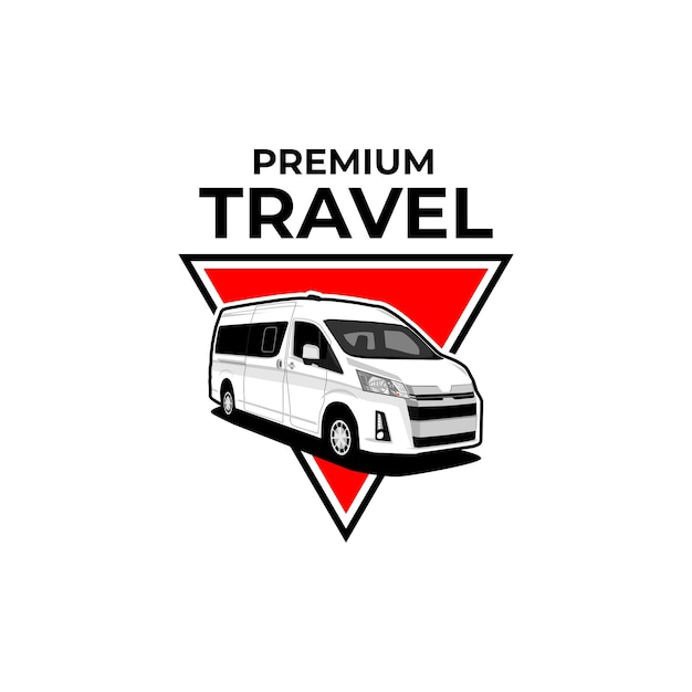 Vektor ein auto mit logo für premium-reisen