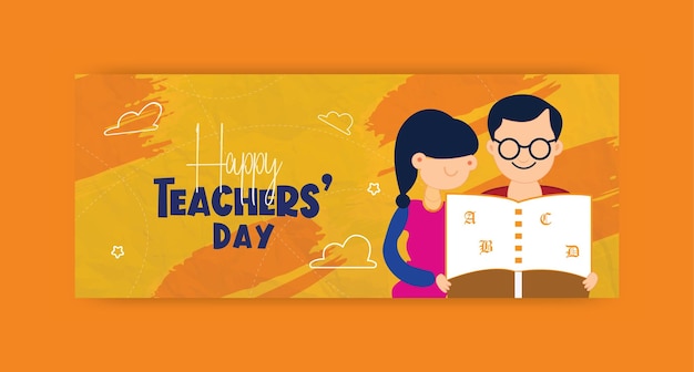 Vektor ein banner mit der aufschrift „happy teachers day“.