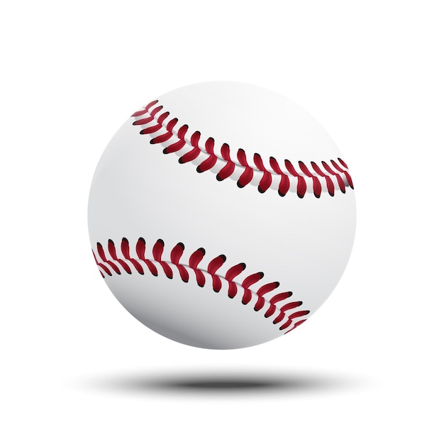 Ein Baseballball auf weißem Hintergrund