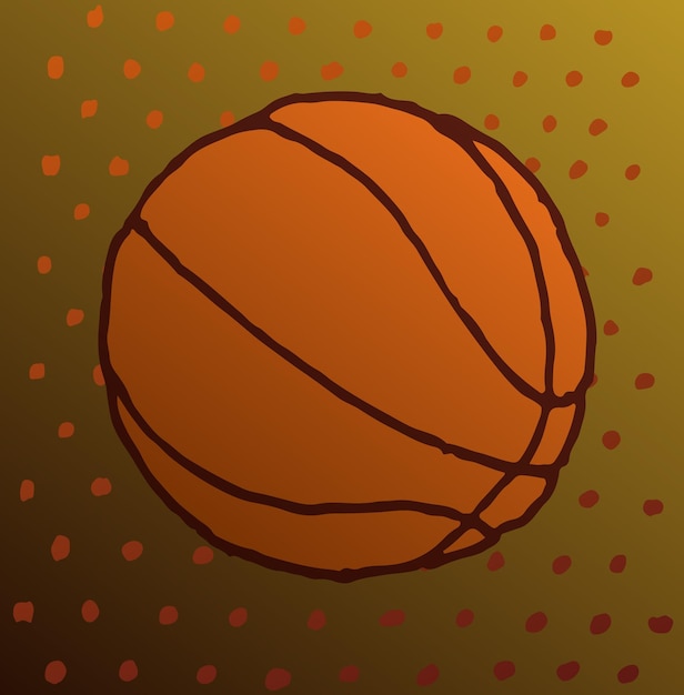 Ein basketball auf einem hintergrund mit farbverlauf auf den punkt
