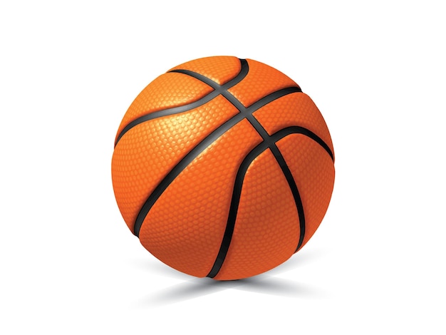 ein Basketball wird mit einem weißen Hintergrund gezeigt