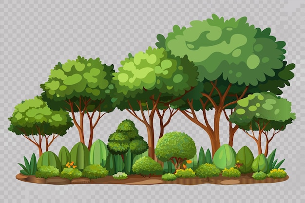 ein Baum mit grünen Blättern und einem Busch darauf