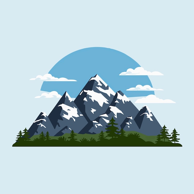 ein Berg mit einer Sonne im Hintergrund