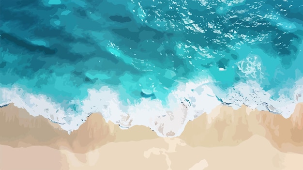 ein Bild eines Strandes mit blauem Wasser und einer Welle im Wasser
