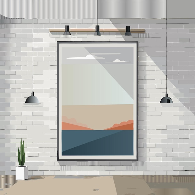 ein Bild von Sonnenuntergang und Bergen in einem Zimmer
