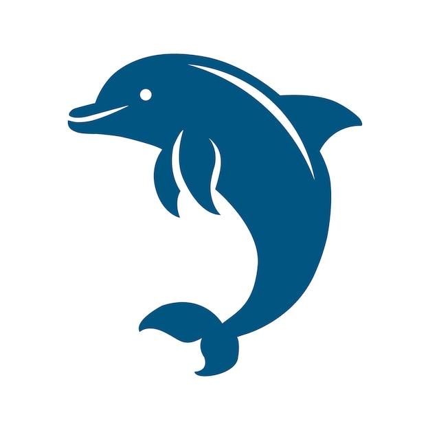 ein blauer Delfin, der auf einem weißen Hintergrund steht