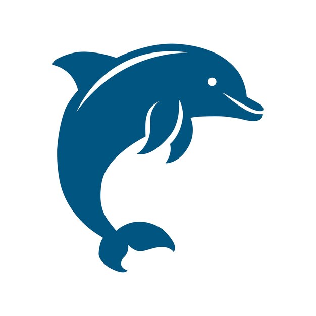 ein blauer Delfin, der auf einem weißen Hintergrund steht