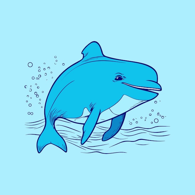 Ein blauer delphin im wasser