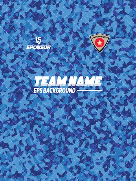 Vektor ein blaues camouflage-cover mit dem namen des wortteams darauf.