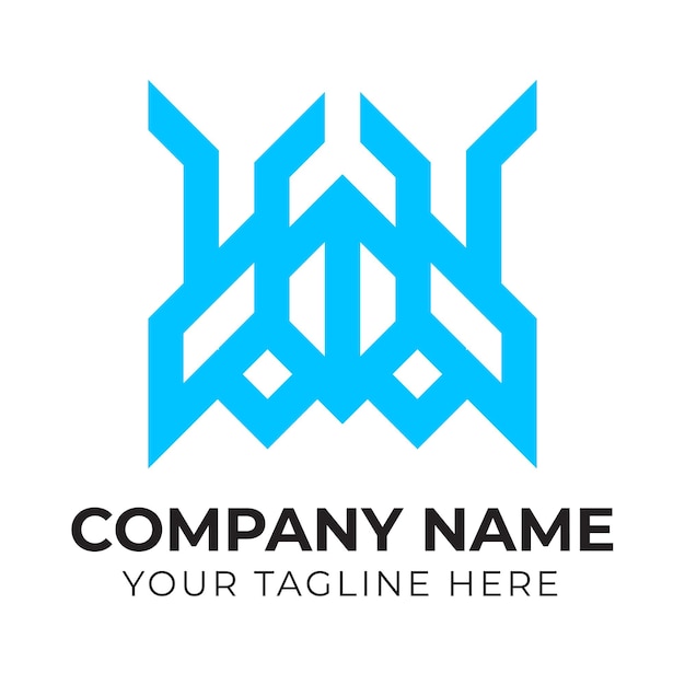 Ein blaues Logo für eine Firma namens ww. Ihr Logo hier