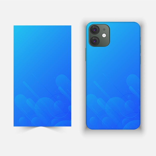 ein blaues und silbernes Telefon mit einem blauen Cover, auf dem steht iPhone