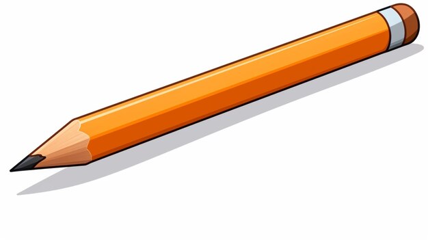 Vektor ein bleistift mit einem langen orangefarbenen griff wird gezeigt