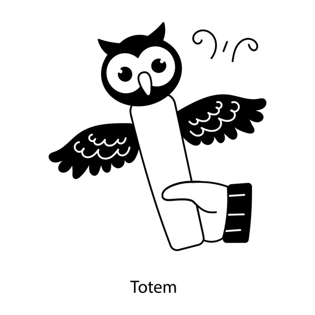 Vektor ein blick auf das totem-doodle-symbol