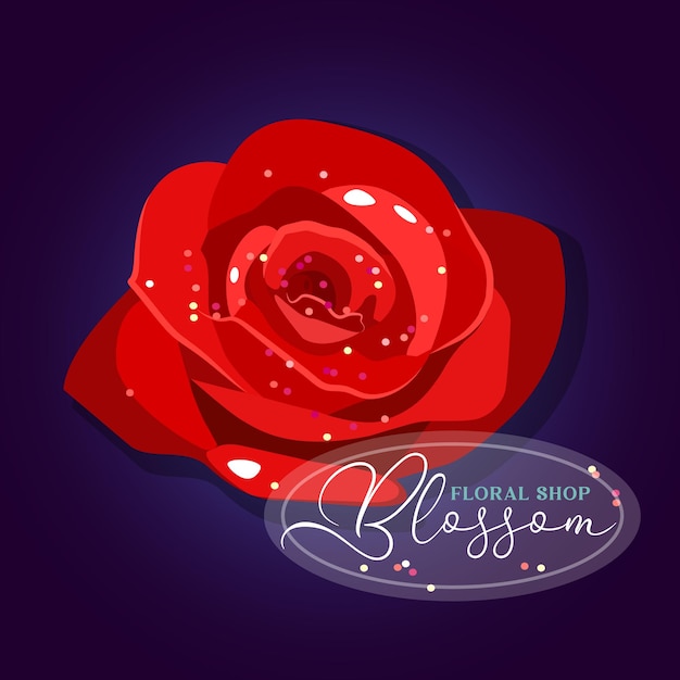 Ein blumenladen-logo mit einer roten rose