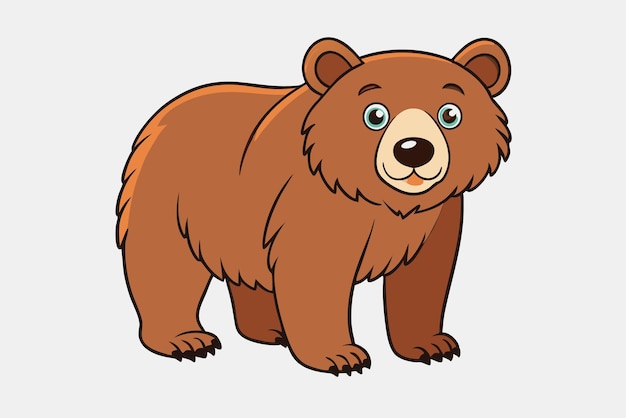 ein brauner Bär mit großen gelben Augen