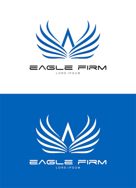 Ein brief und ein adler-logo-design-vorlagenvektor