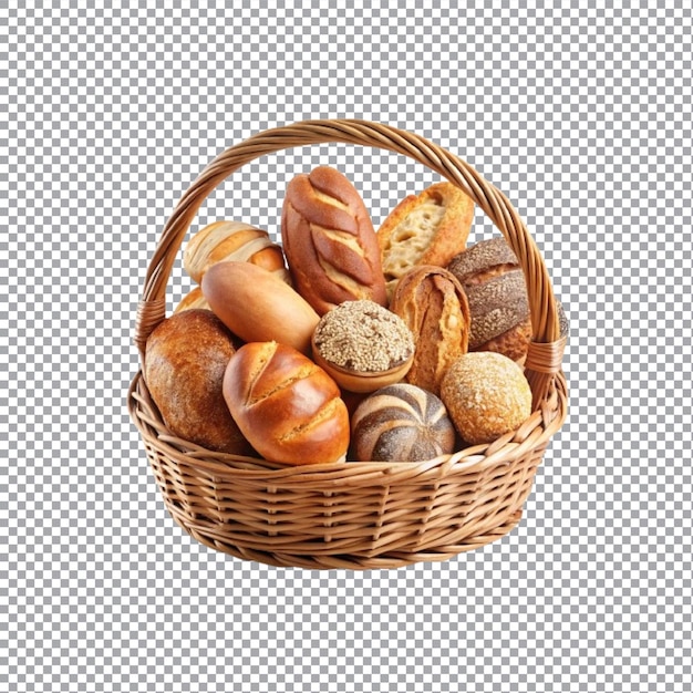 Ein Brotkorb mit durchsichtigem Hintergrund