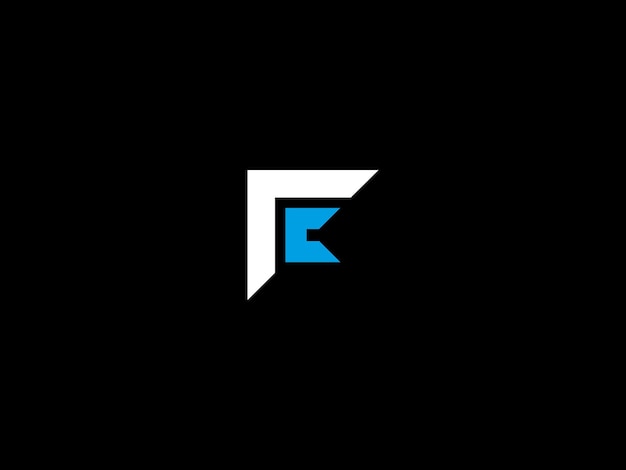 Ein Buchstabe f-Logo mit schwarzem Hintergrund