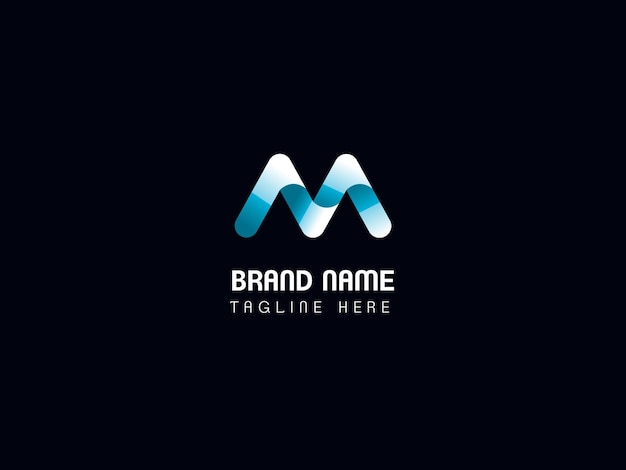 Ein Buchstabe-M-Logo mit einem blauen M-Logo