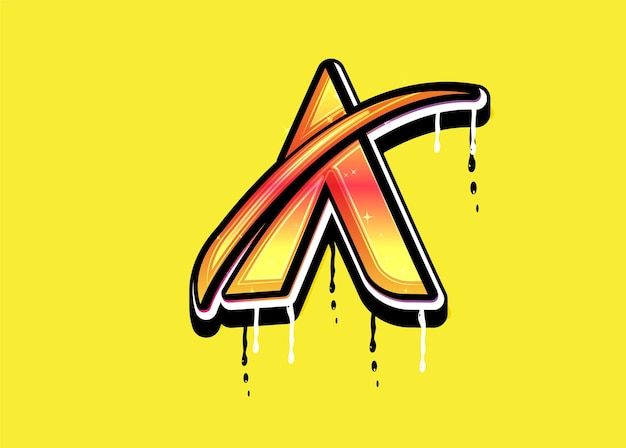 Ein Buchstabe-Swoosh-Logo mit Drip-Effekt-Vektor