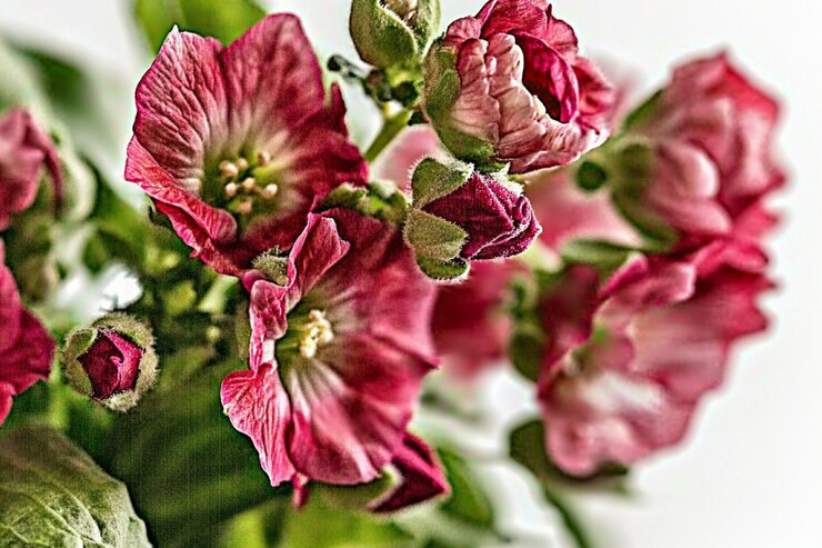 Vektor ein bündel blumen, die in einer vase sind