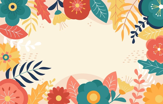 ein bunter Blumenrand mit einem Blumenrand und einem Ort für Text