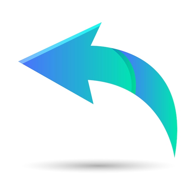 ein bunter Pfeil mit einem blau-grünen Design