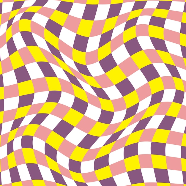 ein buntes Quadratmuster mit einem lila Hintergrund