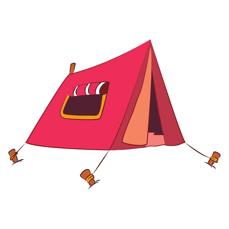 Vektor ein campingzelt auf weißem hintergrund