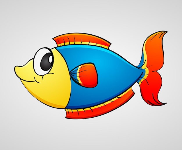 Ein Cartoon-Fisch mit einem großen Lächeln und einem großen Lächeln