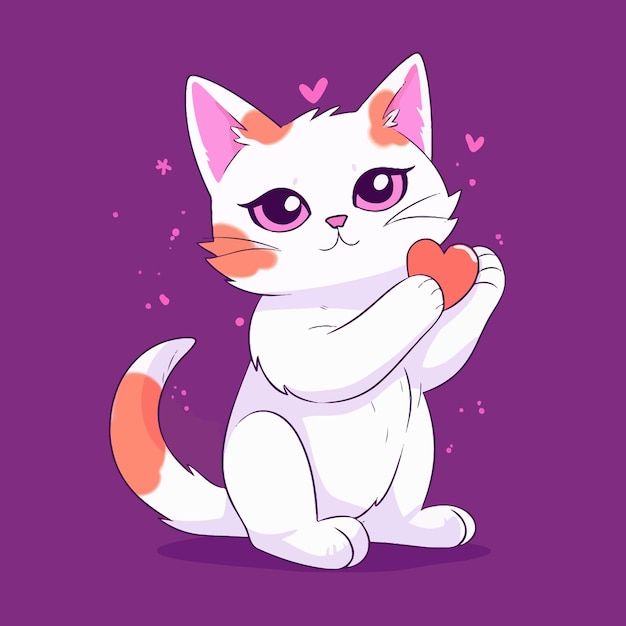 Ein Cartoon-lustiges Katzenmaskottchen-Symbol, Vektorgrafik-Tiercharakter-Konzeptdesign